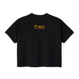 Stylish Women's Boxy Tee - 'WATTS WORK' Casual Graphic Top for Gamechangers (Black & Yellow)