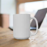 Peace, Love and Basketball White Ceramic Mug with Red Heart