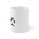 Peace, Love and Basketball White Ceramic Mug with Red Heart