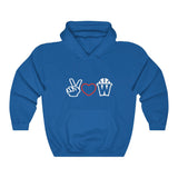Peace, Love and Basketball Hooded Sweatshirt in Blue