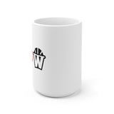 Peace, Love and Basketball White Ceramic Mug with Red Heart