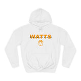 Unisex College Hoodie - Stylish 'WATTS' Design for Campus Life (White)