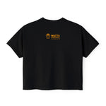 Stylish Women's Boxy Tee - 'WATTS WORK' Casual Graphic Top for Gamechangers (Black & Yellow)