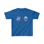 Peace, Love and Basketball Kids Shirt in Blue