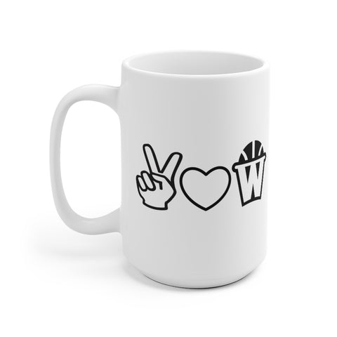 Peace, Love and Basketball White Ceramic Mug