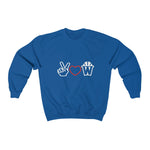 Peace, Love and Basketball Crewneck Sweatshirt in Blue