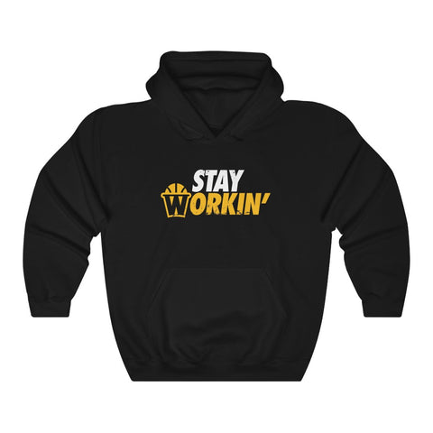 Stay Workin' Hooded Sweatshirt in Black