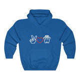 Peace, Love and Basketball Hooded Sweatshirt in Blue