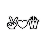 Peace, Love and Basketball Sticker