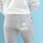 Watts Fleece Joggers in White Logo