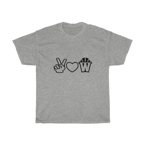 Peace, Love and Basketball Shirt in Gray